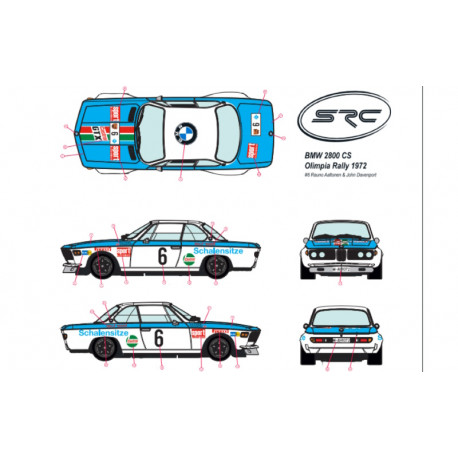 SRC BMW 2800 CS n°6 kit Olympia Rallye 1972